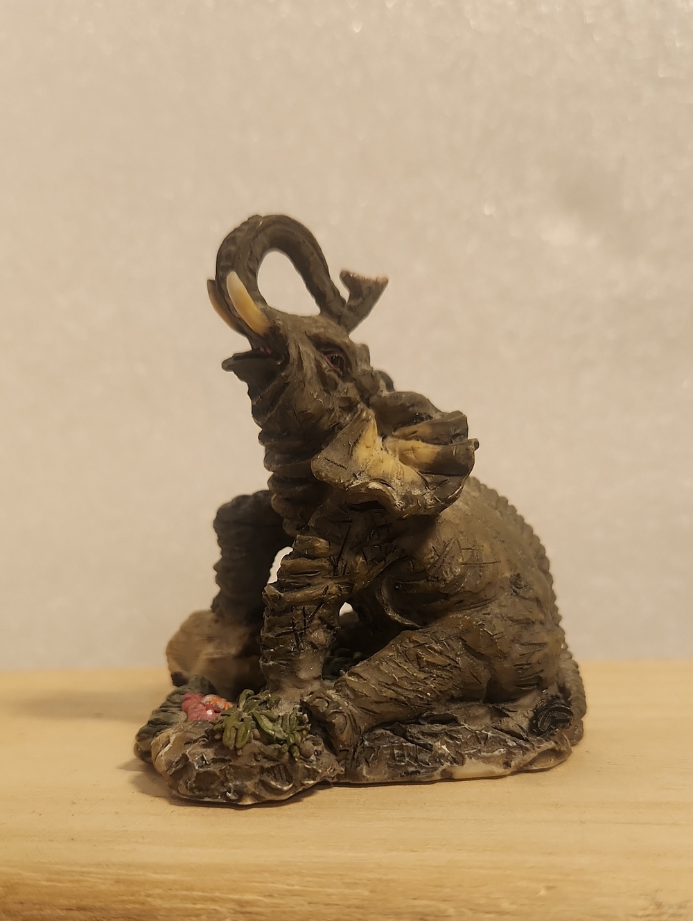 Elephant Sculpture Figurine - Brown Decorative Home Art